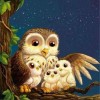 Cheap Cartoon Hot Sale Cute Owl Family Crystal Painting Kit Diamond Painting 5d UK VM1354