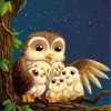 Cheap Cartoon Hot Sale Cute Owl Family Crystal Painting Kit Diamond Painting 5d UK VM1354
