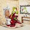 Funny Full Square Drill 5D Diy Cross Stitch Diamond Painting Kits UK Frog Toilet NA0115