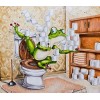 5d 2019 New Full Square Drill Funny Frog Toilet 5d DIY Diamond Painting Kits UK VM8517