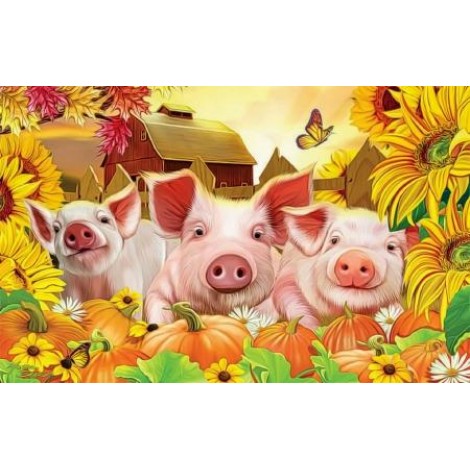 Funny Pig 5D Diy Embroidery Cross Stitch Diamond Painting Kits UK NA0334