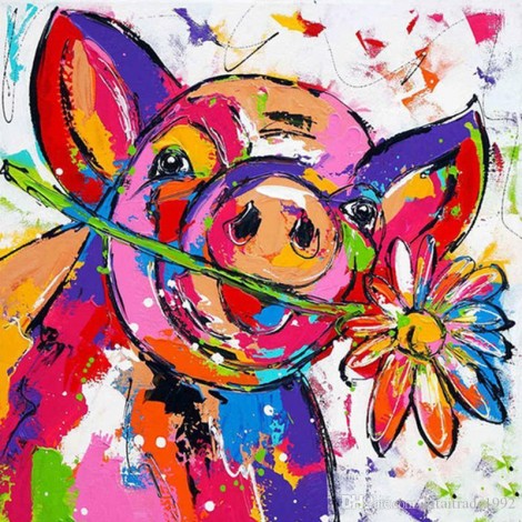 Special Full Drill Pig 5D Diy Cross Stitch Diamond Painting Kits UK NA0337