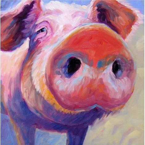 Oil Painting Style Full Drill Pig 5D Diy Diamond Painting Kits UK NA0345
