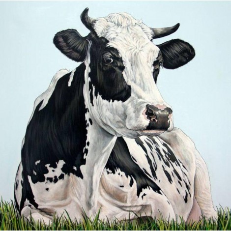 Oil Painting Style Cow 5D Diy Cross Stitch Diamond Painting Kits UK NA0182