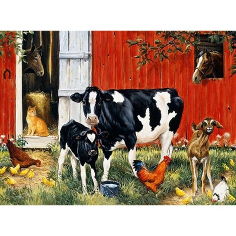 Oil Painting Style Cow 5D Diy Embroidery Cross Stitch Diamond Painting Kits UK NA0170