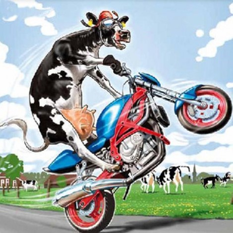 Full Drill Cow 5D Diy Funny Cross Stitch Diamond Painting Kits UK NA0168