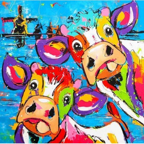 Watercolor Full Square Drill Cow 5D Diy Diamond Painting Kits UK NA0210