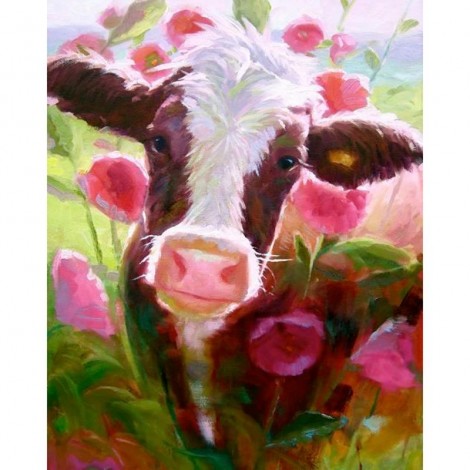 Oil Painting Style Full Square Drill Cow 5D Diy Diamond Painting Kits UK NA0180