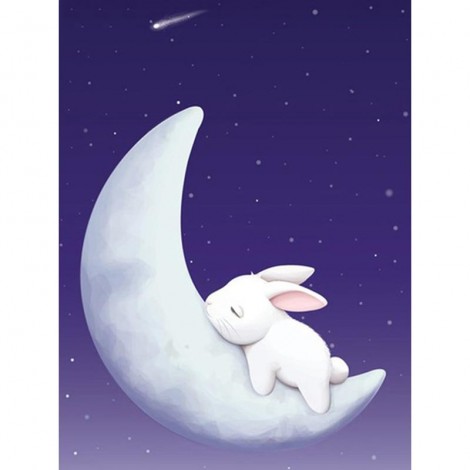 New Cartoon Moon Rabbit Cross Stitch 5D DIY Diamond Painting Kits UK VM92096
