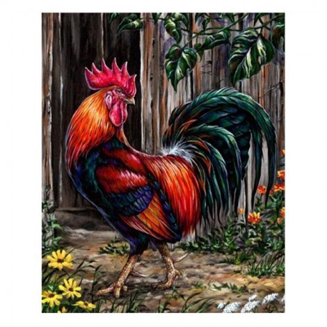 Best Farm Animal Cock 5d Diy Cross Stitch Diamond Painting Kits UK QB7112