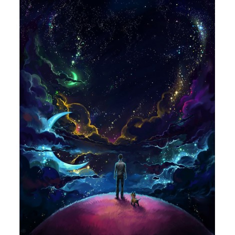 2019 Dream Landscape Starry Sky Star 5d Diy Embroidery Crystal Kits UK VM20460