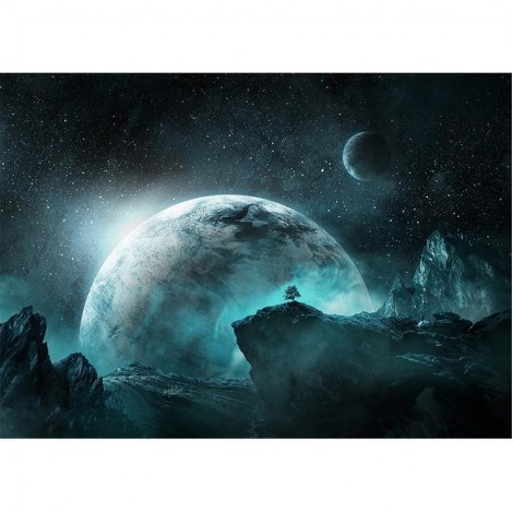 Dream Series Super Cool Blue Planet Starry Sky Diamond Painting Kits UK AF9688