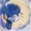 Moon Little Girl Mosaic Cross Stitch 5D DIY Diamond Painting VM90740