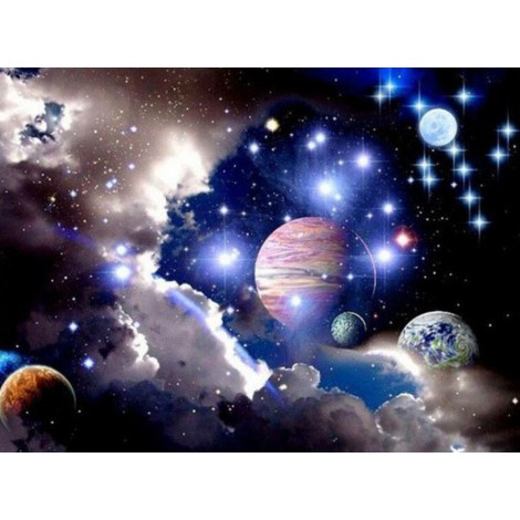 2019 5D DIY Diamond Painting Beautiful Starry Sky Embroidery Cross Stitch Kits VM90015