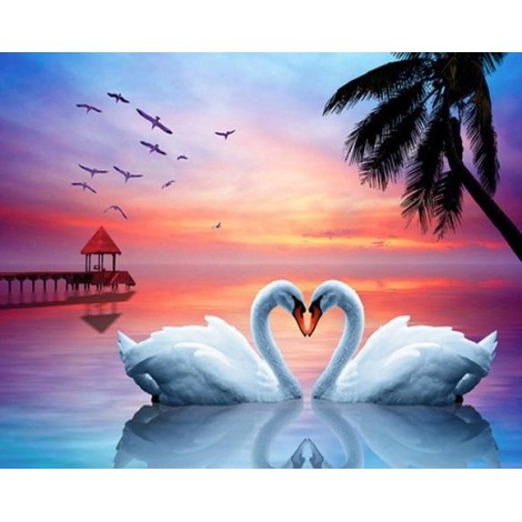 Dream Swans Love Home Decorate 5d Diy Diamond Painting Kits UK VM9945