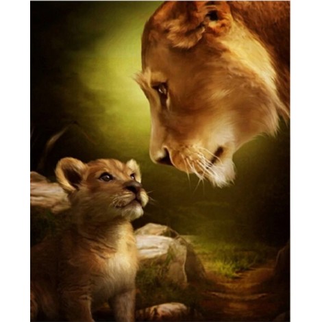 2019 Hot Sale Family Lions Portrait 5d Diy Diamond Painting Kits UK VM7797