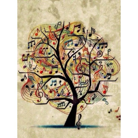 Cartoon Music Tree 5D DIY Embroidery Cross Stitch Diamond Painting Kits UK NB00011