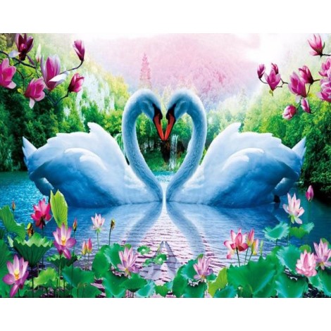 2019 Dream Swans Love Pattern Wall Decor 5d Diy Diamond Painting Kits UK VM9942