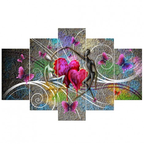 2019 Heart Pattern Lover Large Size 5d Diy Diamond Painting Kits UK VM9132