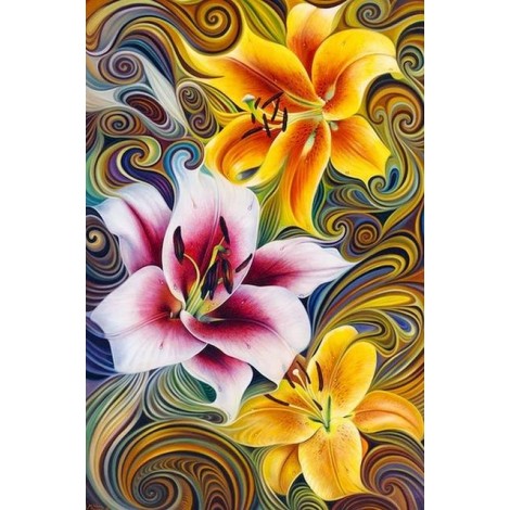 2019 Modern Art Colorful Abstract Flower Pattern 5d Diy Diamond Painting Kits UK VM71861