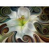 Modern Art White Abstract Flower Pattern 5d Diy Diamond Painting Kits UK VM79864