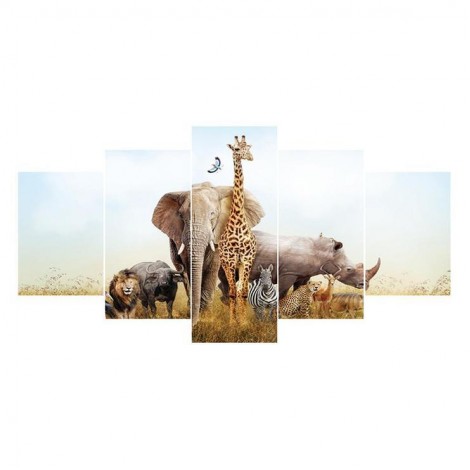 Multi Panel Wildlife Animal Embroidery 5D DIY Full Drill Diamond Painting Kits UK QB8053