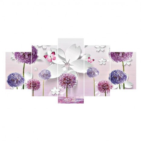 New Multi Panel Dandelion 5D DIY Full Drill Diamond Painting Kits UK QB8127