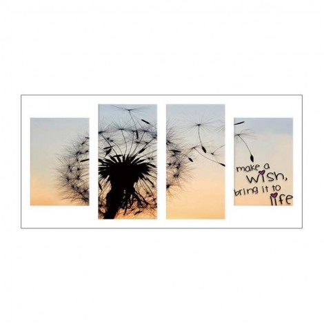 Large Size Multi Panel Dandelion 5D Diy Full Drill Diamond Painting Kits UK QB8119