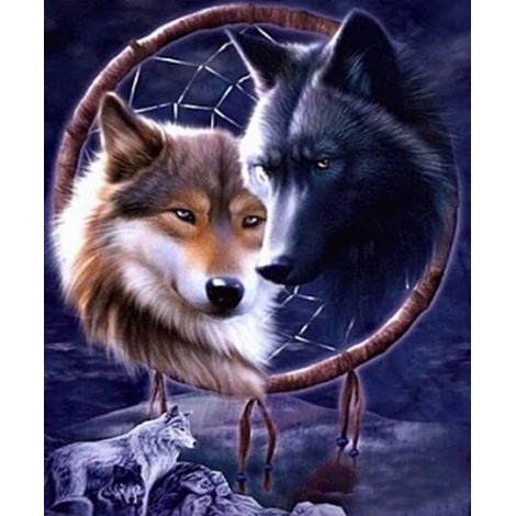 2019 Dream Catcher Wolf Portrait 5d Diy Diamond Painting Kits UK VM8152