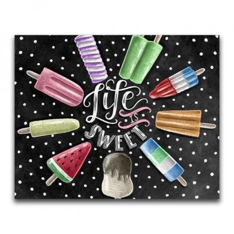 2019 Full Square Diamond Blackboard Ice Cream 5D DIY Diamond Painting Kits UK VM7014