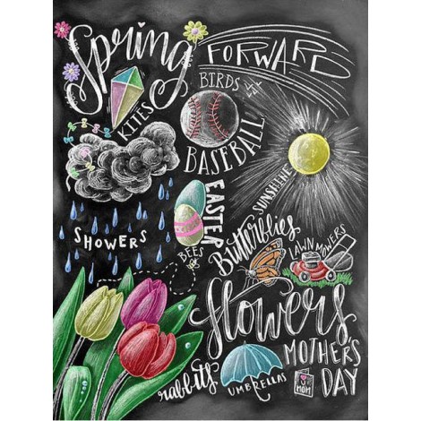 2019 New Hot Sale Blackboard Flower Decor 5d DIY Diamond Painting Kits UK VM8174