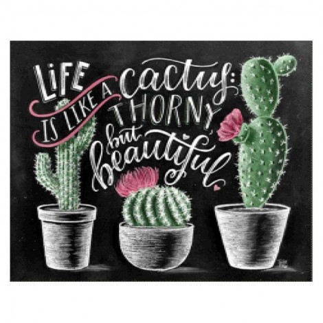 The Cactus Blackboard Diamond Painting UK AF9043