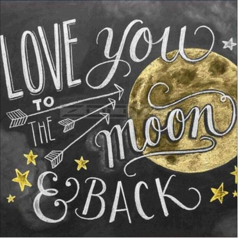 Love You To The Moon Blackboard Diamond Painting Kits UK AF9050
