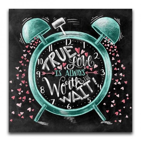 2019 Square Drill Blackboard Clock 5d Diy Diamond Painting Kits UK VM09621