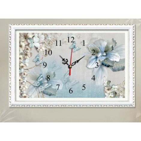 Special 2019 Wall Flower Clock 5D DIY Diamond Painting Embroidery Kits UK NB0308
