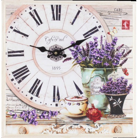 Modern Art 5D DIY Lavender Clock Cross Stitch Diamond Painting Kits UK NA0815