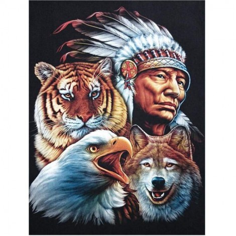 Cheap Oil Painting Styles Indian Portrait Diamond Painting Kits UK QB8028