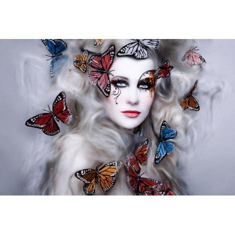 Beauty And Butterfly 5d Diy Diamond Painting Kits UK KN80033
