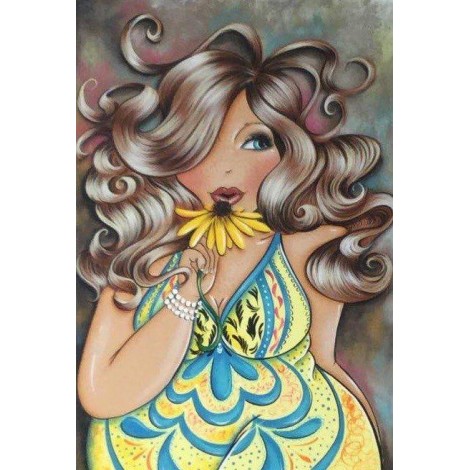 2019 Modern Art Cartoon Woman Portrait 5d Diy Diamond Painting Kits UK VM7752