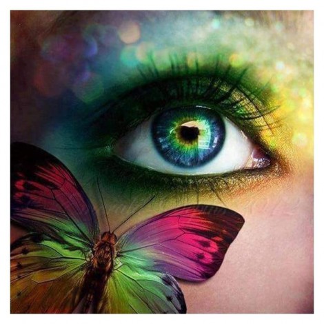 Dream  Colored Beautiful Eyes And Butterfly Diy 5d Diamond Painting UK VM1223