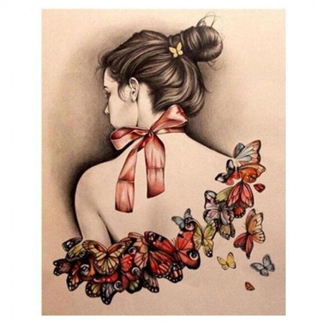 Cheap Watercolor Girl Portrait Diamond Painting Kits UK QB8026