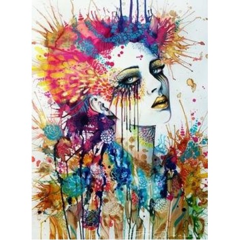 2019 New Watercolor Portrait Pattern Diy 5d Full Diamond Painting Kits UK QB5882