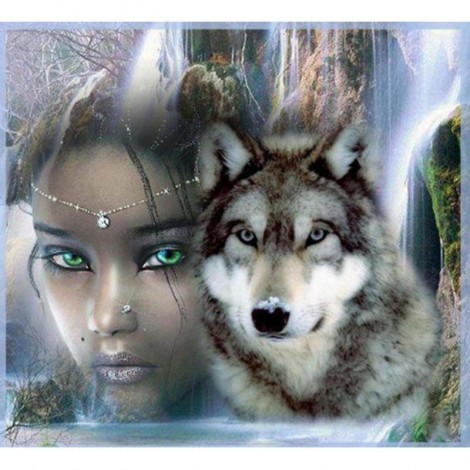 Beauty And Animal Wolf New Arrival Dream 5d Diy Diamond Painting Kits UK VM8113