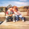 Oil Painting Style Boy And Girl 5d Diy Cross Stitch Diamond Painting Kits UK NA0961