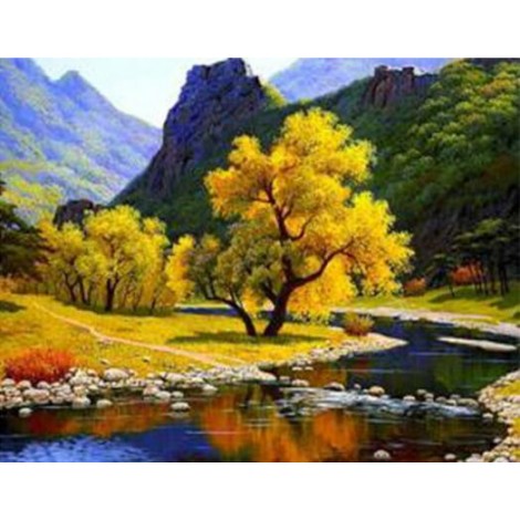 2019 Hot Sale Landscape Mountain Lake 5d Diy Diamond Painting Kits UK VM39495
