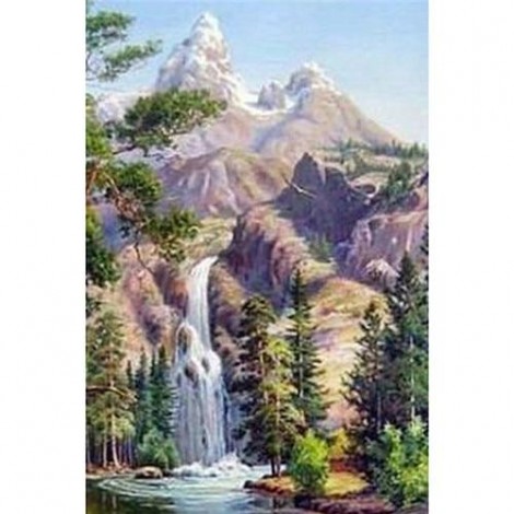 New Arrival Hot Sale Mountain Waterfall 5d Diy Diamond Painting Kits UK VM09462