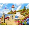 Oil Painting Style Summer Beach 5D DIY Embroidery Diamond Painting Kits UK NA0874