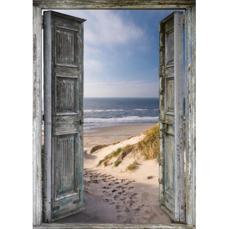 New Arrival Hot Sale Vintage Door To The Beach 5d Diy Diamond Bead Painting Uk VM1181