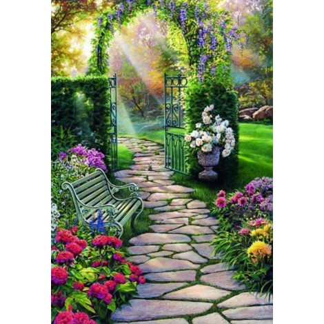 New Landscape Garden Pattern 5d Diy Cross Stitch Diamond Painting Kits UK QB7122