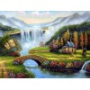 2019 Oil Painting Style Landscape Waterfall 5d Diy Diamond Painting Cartoon Kits UK VM03586